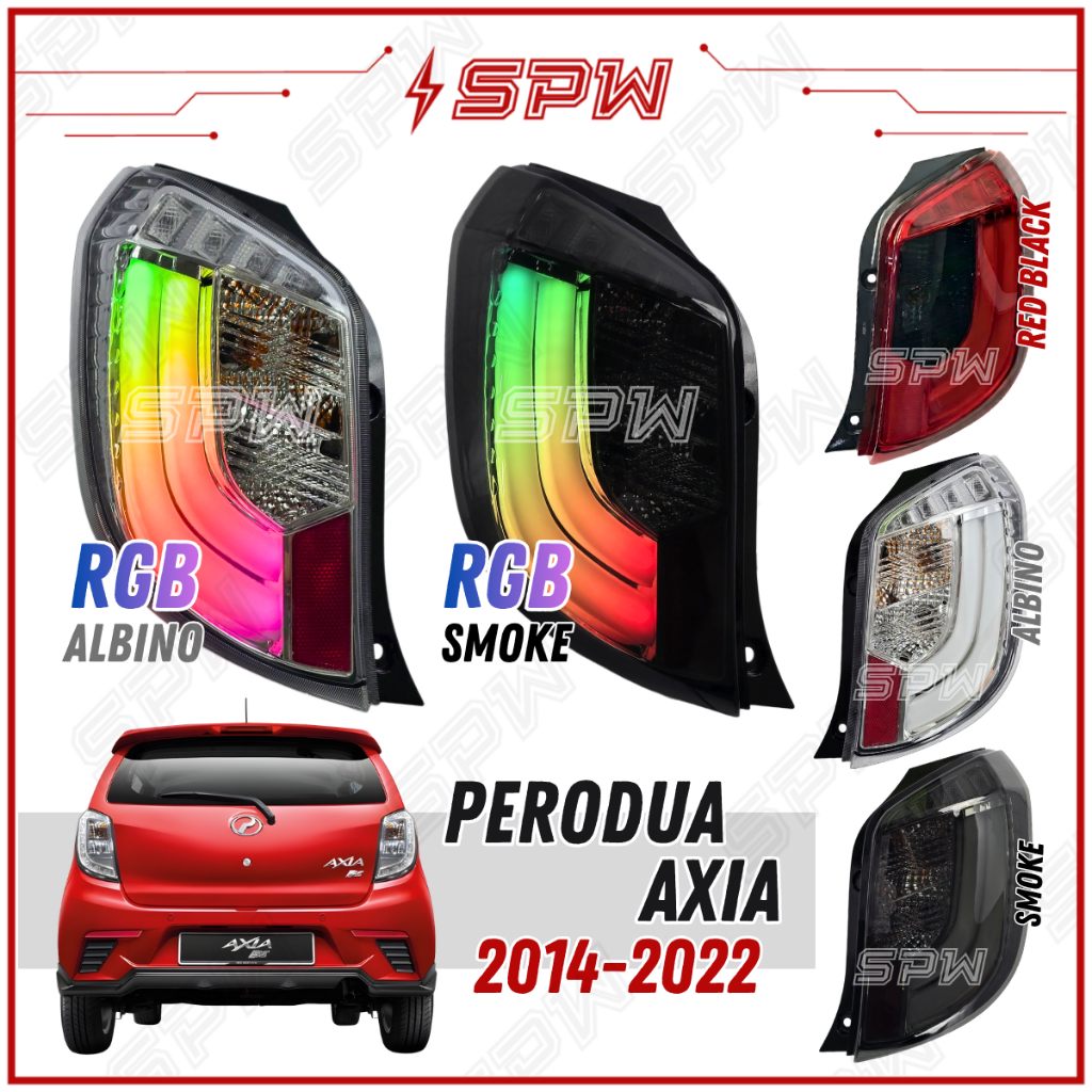 Perodua Axia (2014-2022) RGB Rainbow Tail Lamp Tail Light Dynamic LED ...