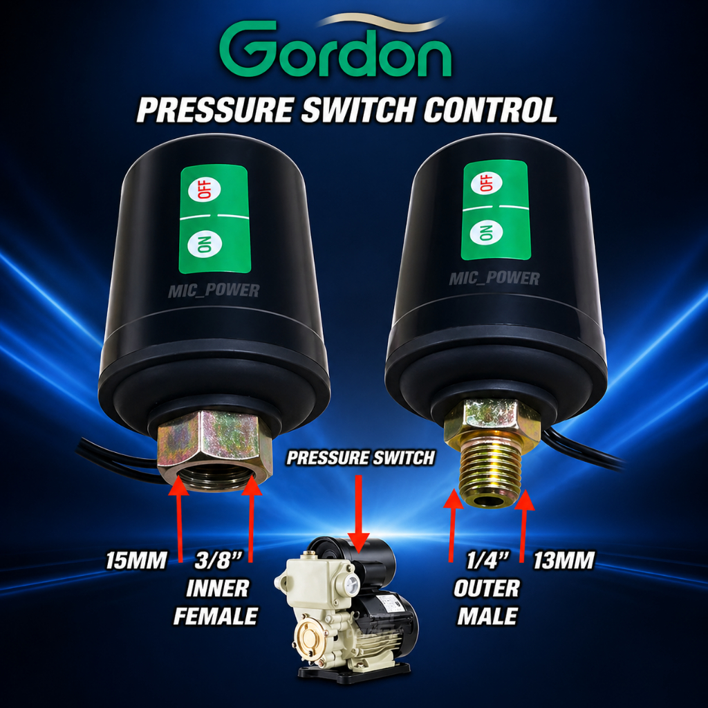 DOUBLE CONTACT TIP PRESSURE SWITCH WATER PUMP (AUTOMATIC PUMP AIR)MALE ...