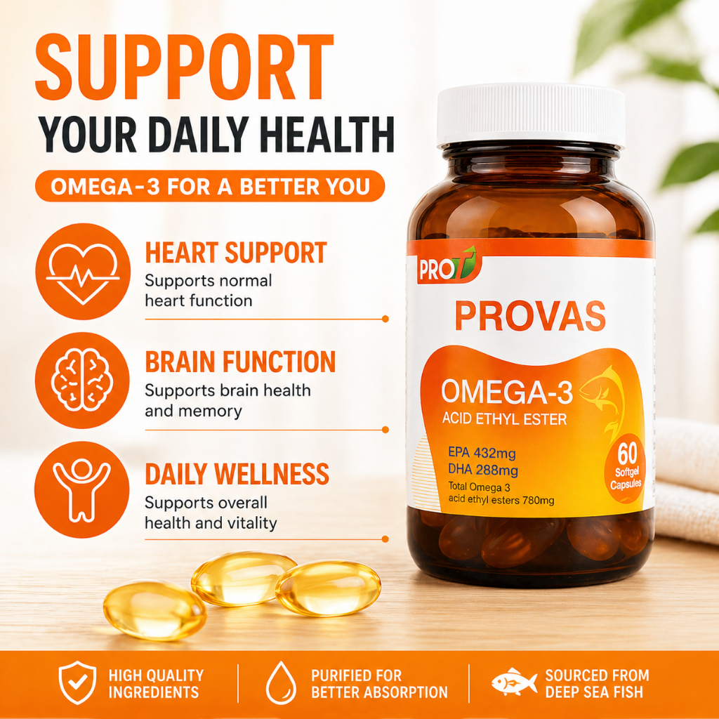 Stock Ready PROVAS Omega-3 Fish Oil DHA EPA (60 Capsules) | Shopee Malaysia