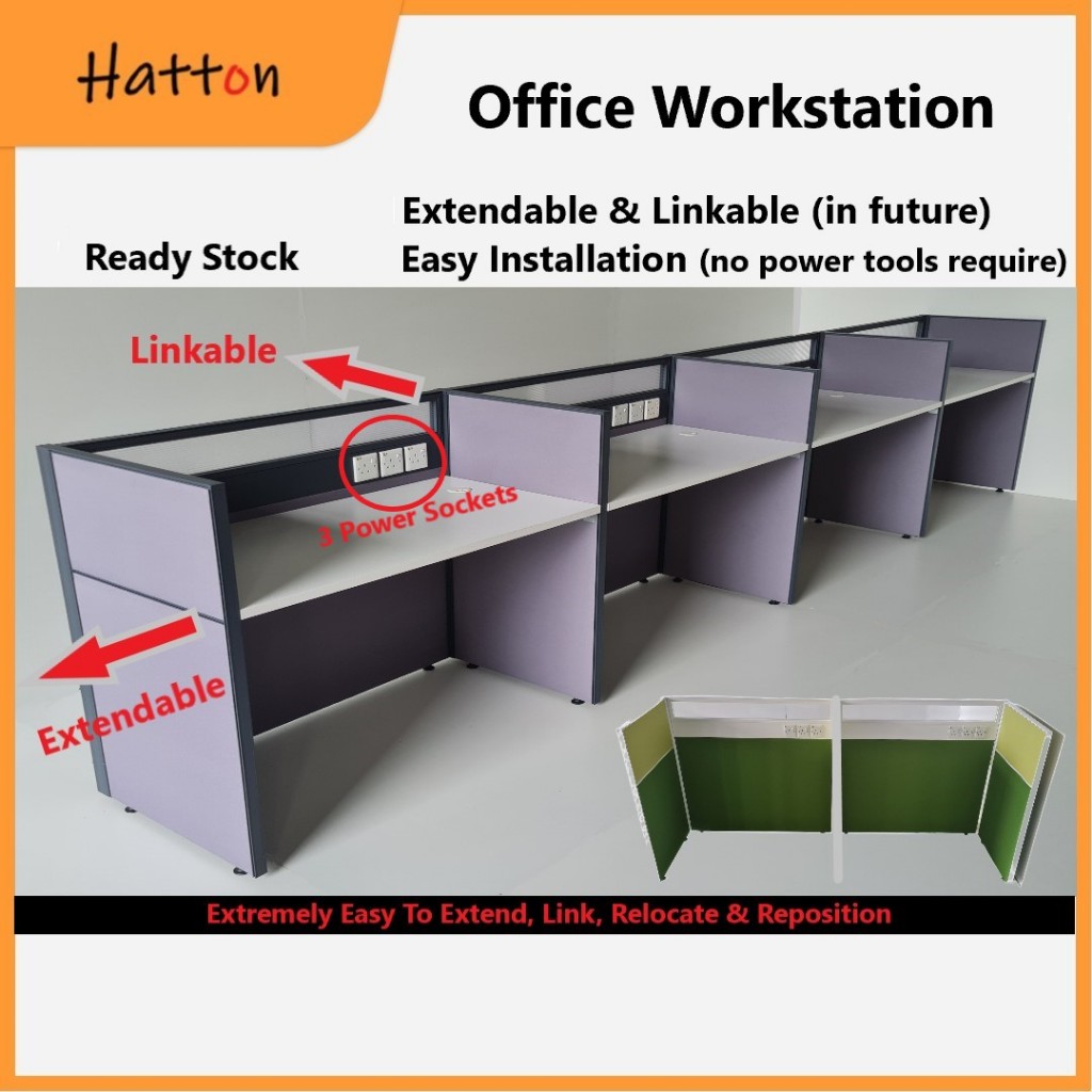 Hatton READY STOCK Office Workstation Partition Divider | With 3 POWER ...