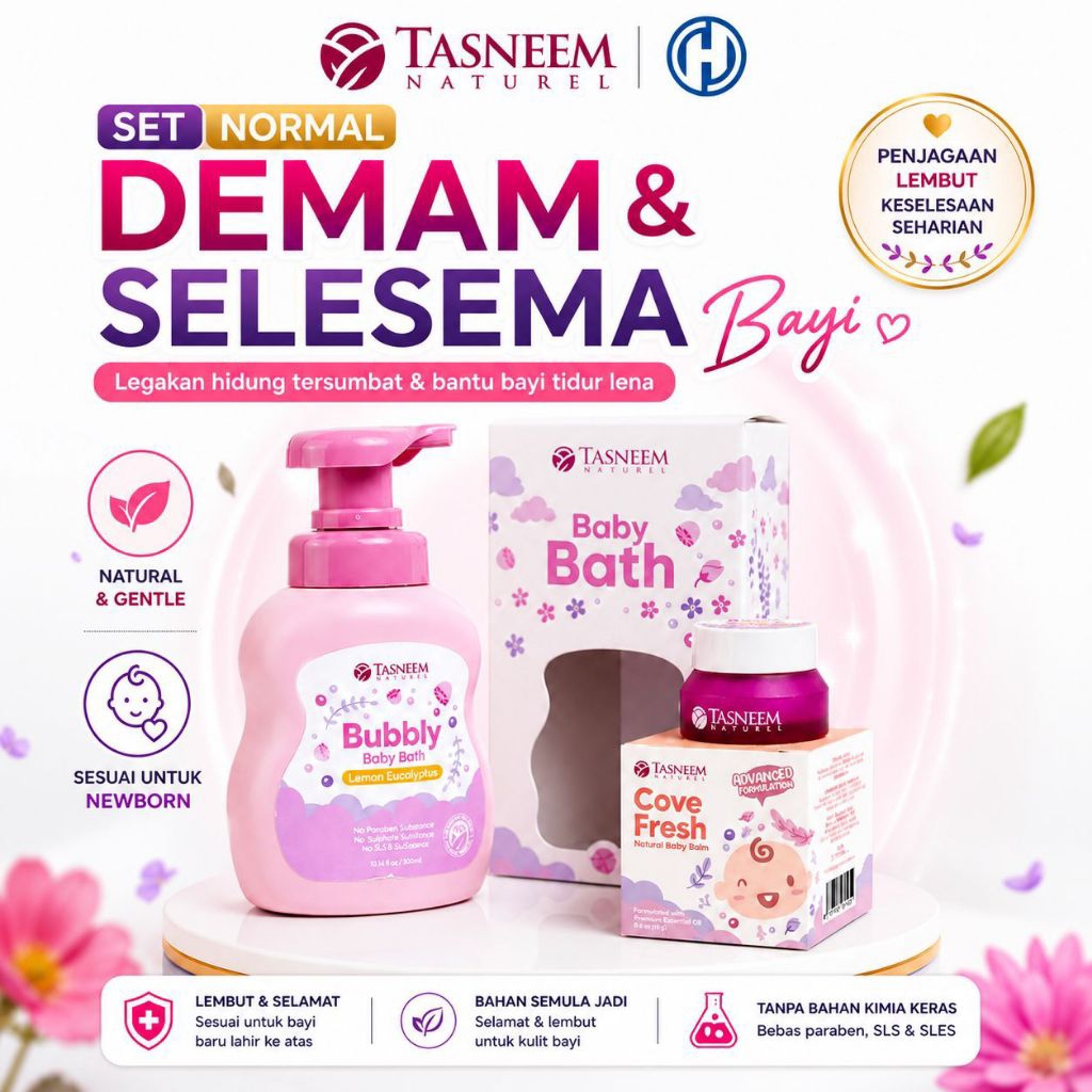 Tasneem Naturel Demam Selsema Batuk Berkahak Cove Fresh Balm Bath Lemon ...