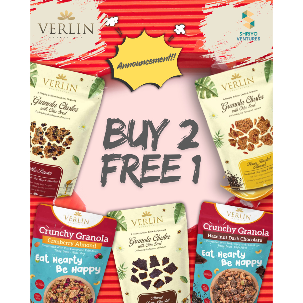 VERLIN Granola Cluster with Chia Seed Almond Dark Chocolate | Shopee ...