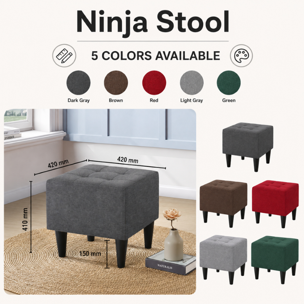 CHF Ninja 1Seater Stool Bench Chair I Fabric Upholstered Modern ...