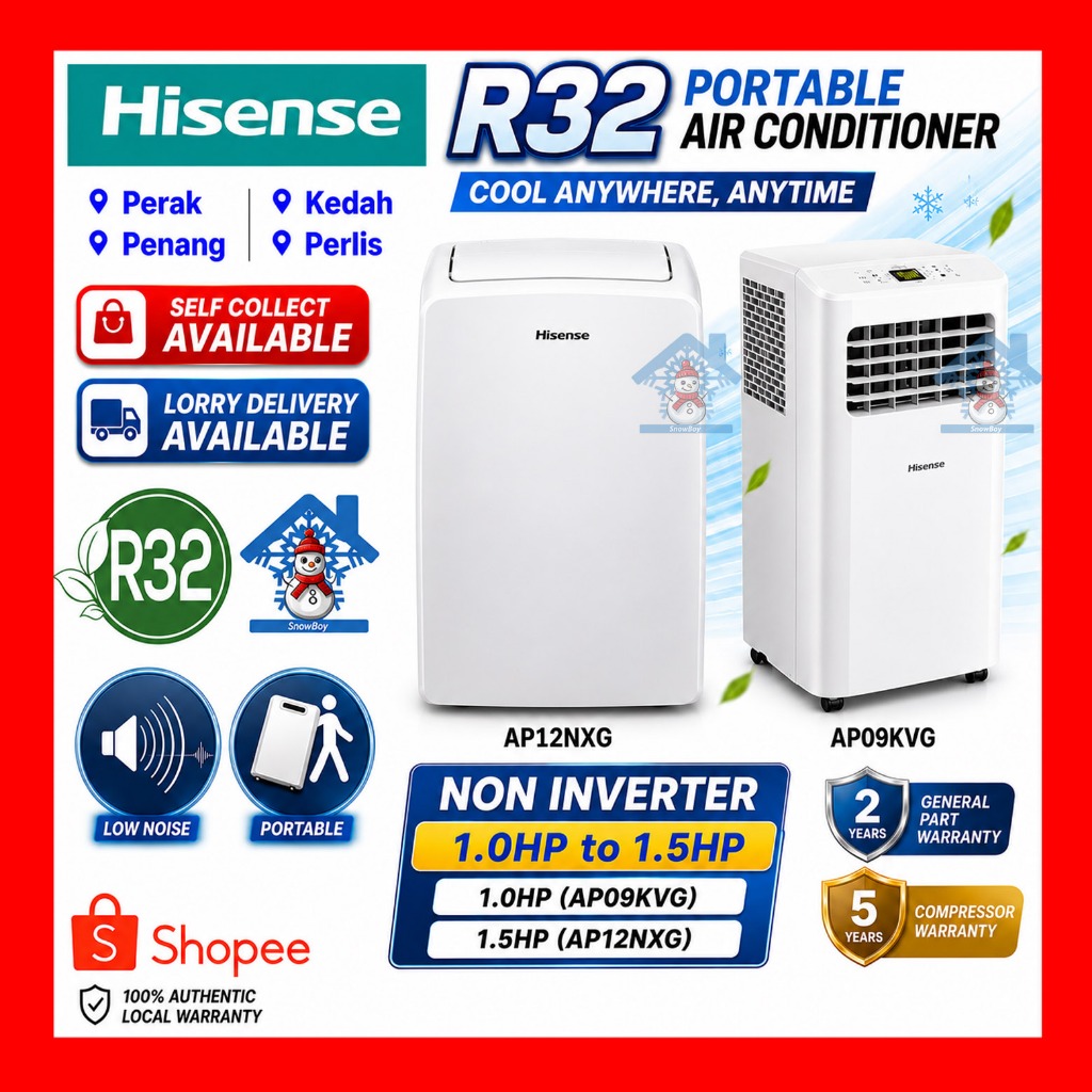 Hisense R32 Portable Air Conditioner 1.0HP 1.5HP 1HP AP09KVG AP12NXG ...