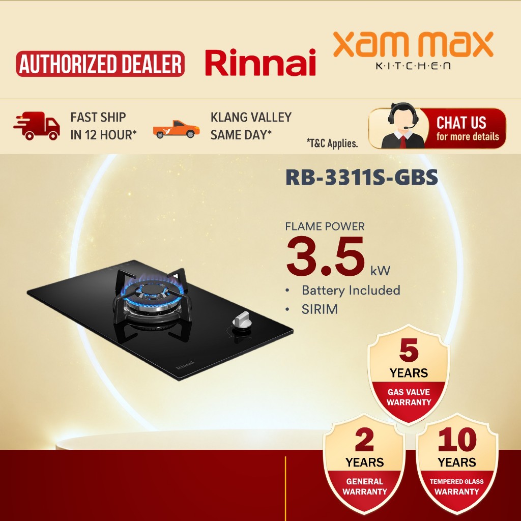 Rinnai - RB3311S GBS Domino Modular Gas Hob / Rinnai RB-3311S-GBS ...