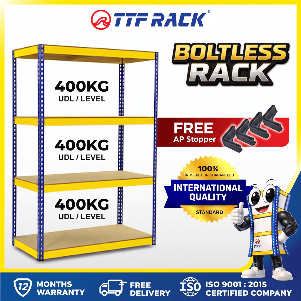 TTF Rack™ Boltless Rack 4 Level/ Rack Heavy Duty Rack Dapur Rack ...