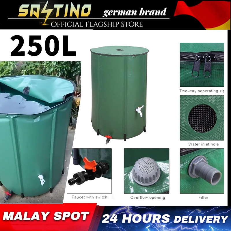 250/200/100L Portable Rain Barrel Rainwater Collection Rain Foldable ...