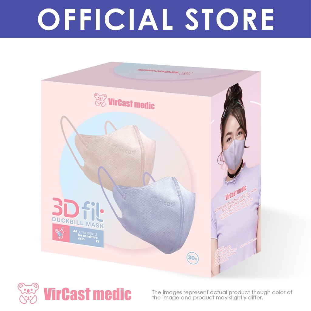 Vircast Medic 3D Mask - Lavender Purple Peach (30 Pcs/Box) | Shopee ...
