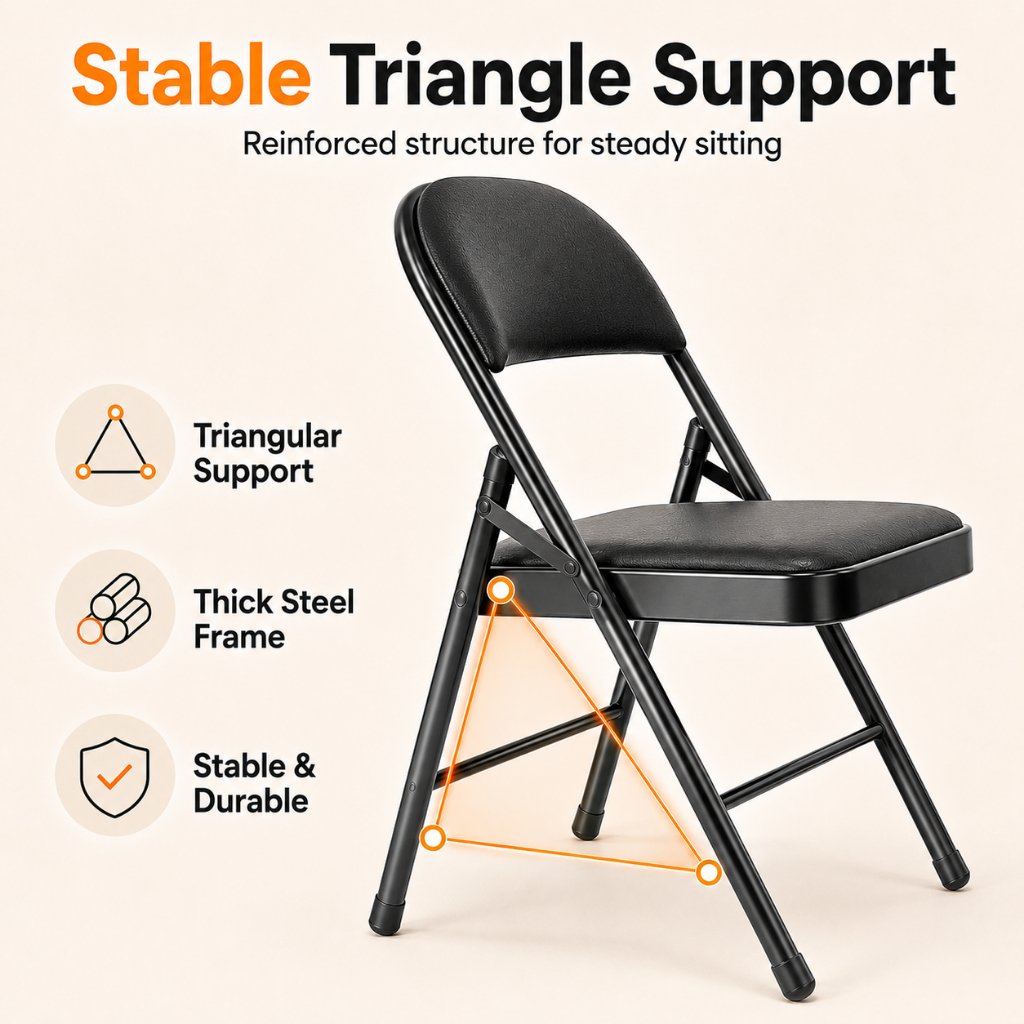 【No installation】 Foldable Chair With Cushion Negotiation Chair ...