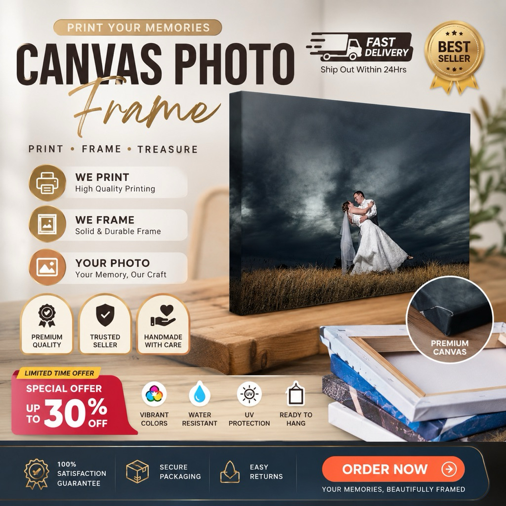 CANVAS PHOTO FRAME | SIAP BINGKAI | GAMBAR RAYA 2024 | UV PRINTING ...