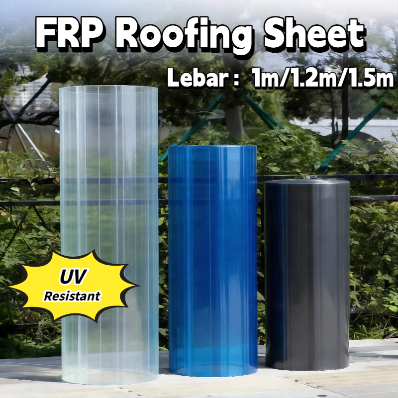 Atap Cerah Lutsinar Rata Polycarbonate sheet FRP Transparent ...