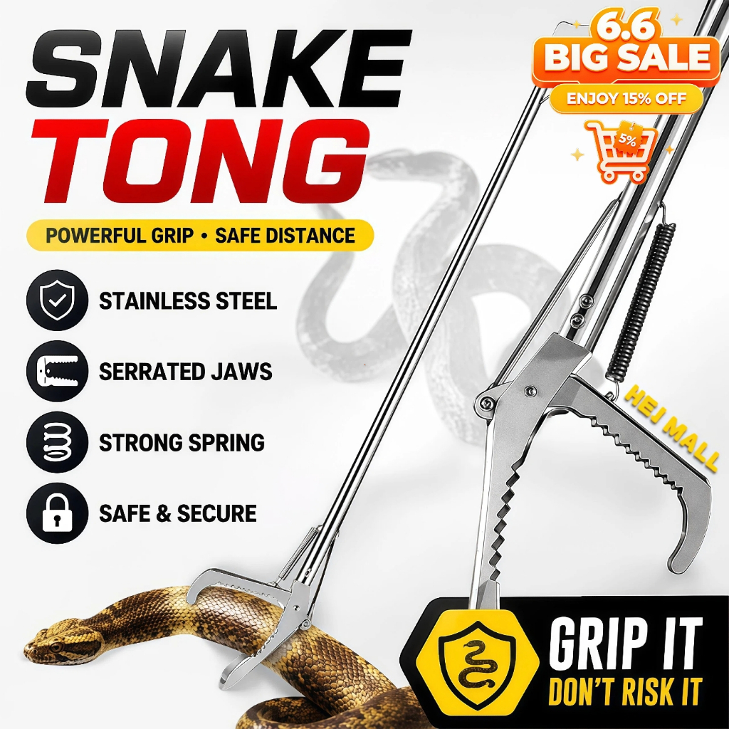 Thicken Snake Stick Catcher Stainless Steel Snake Tongs Clamp Long ...