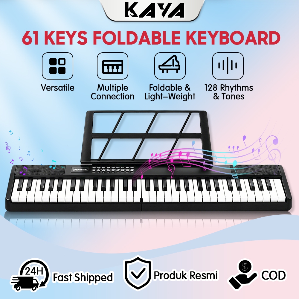 61 Keys Sensitive Folding Piano keyboard Portable Electronic Organ 3 ...