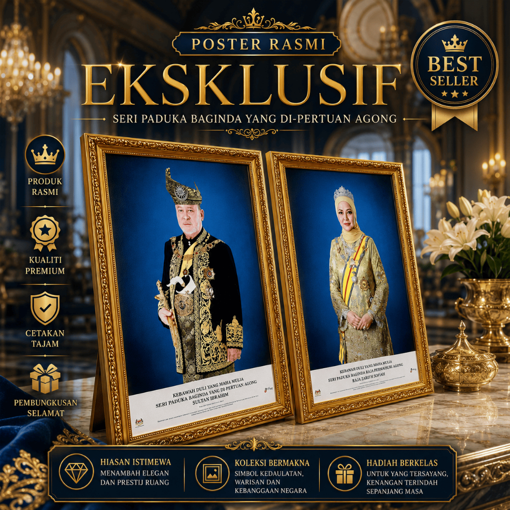 Frame Gambar Agong / Permaisuri Perdana Menteri Dan Sultan Negeri Di ...
