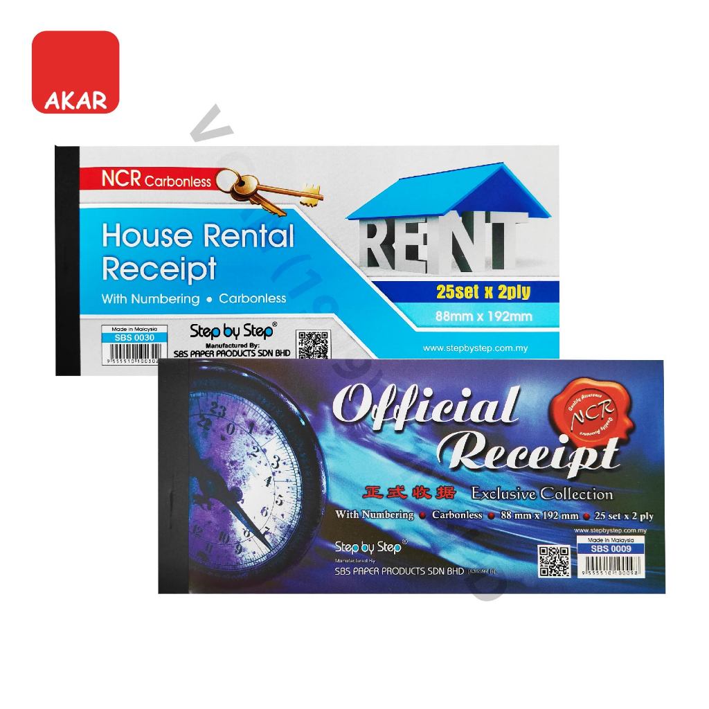 Resit Sewa Rumah / Resit Rasmi NCR (25 Set x 2 Salinan) – House Rental ...