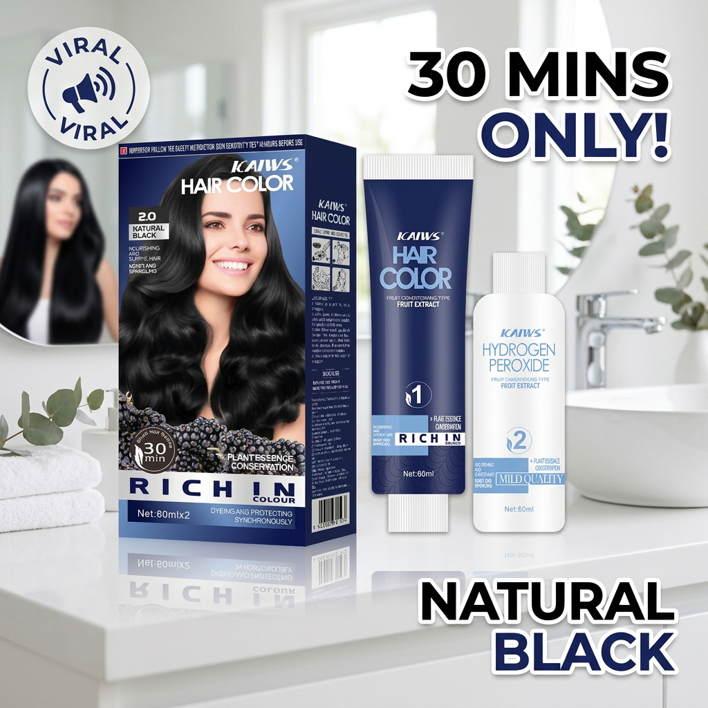 Hair Dye TOP 1/ HAIR DYE 染发膏 120ml Natural Black Hair Dye, Plant ...