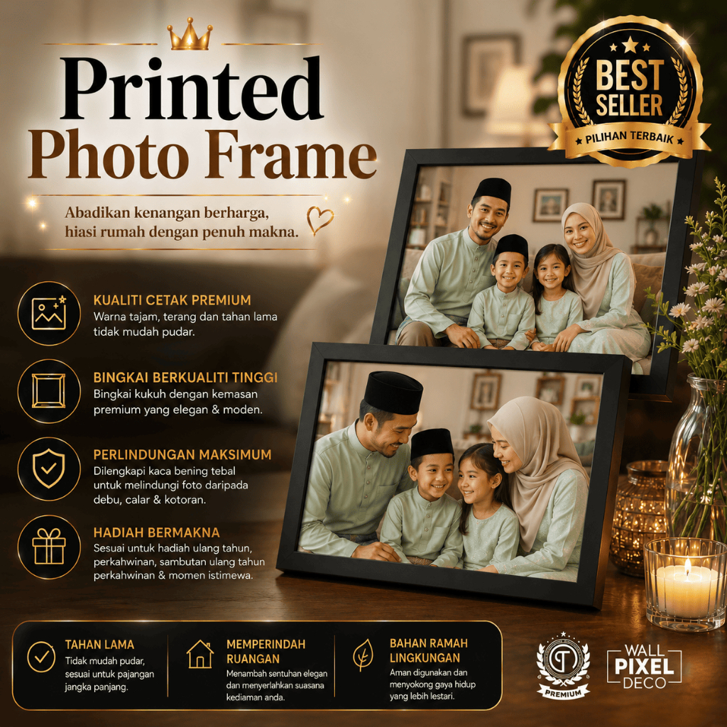 Photo Print Gambar Siap Frame Gambar Raya Hiasan Dinding Cuci Gambar ...
