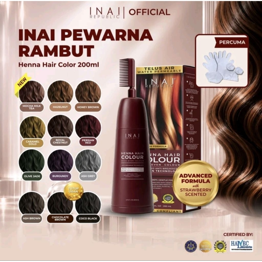 INAI PEWARNA RAMBUT HALAL - HENNA HAIR COLOUR (INAI REPUBLIC 5 IN 1 ...