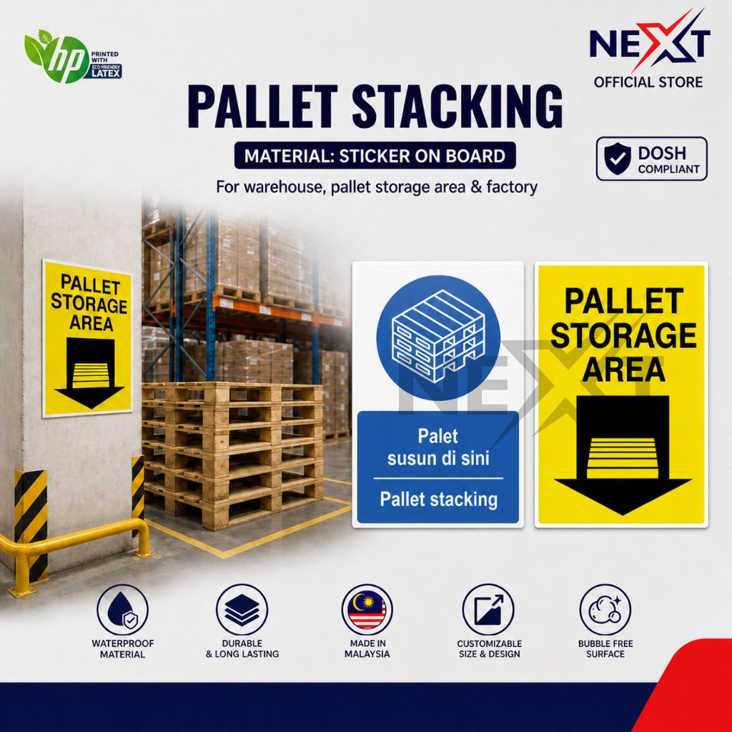 Pallet Stacking / Pallet Storage Area Sign | Sticker on Board | Shopee ...