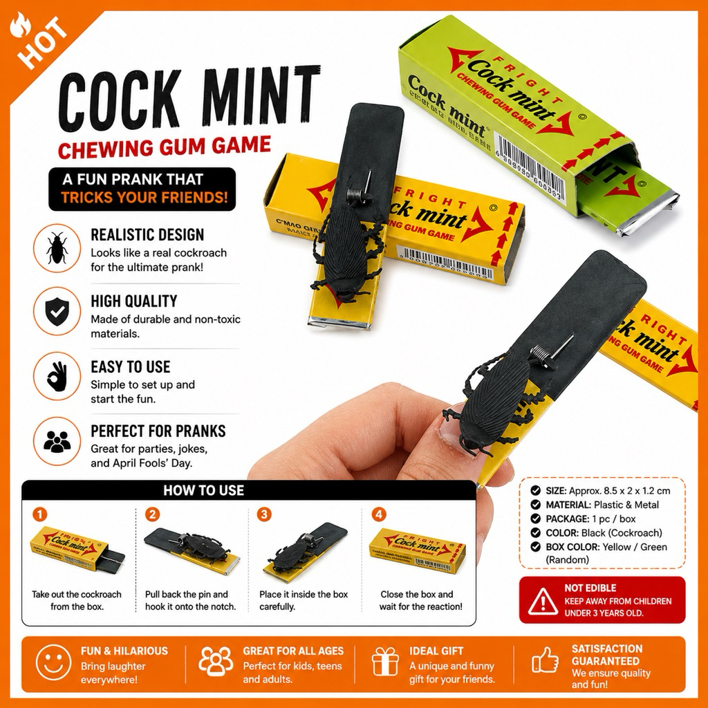 Plastic Cockroach Chewing Gum Toy April Fools Day Tricking Prop Tool ...