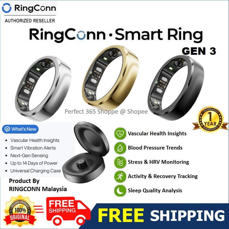 【NEW】 RingConn Gen 3 Smart Ring with 24/7 Health Monitoring Waterproof ...