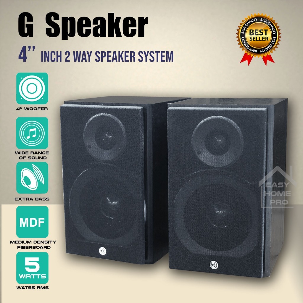 G 2.0 Passive Speaker Bookshelf Speakers Pair | Home Stereo High ...