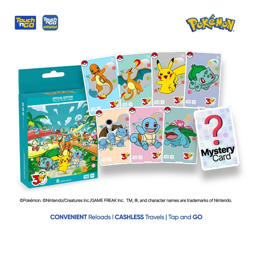 Touch 'n Go Pokemon Edition - 30th Anniversary Transparent TNG NFC Card ...
