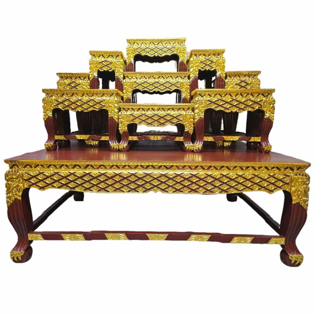 泰国神像实木佛台 神台 佛龛 供桌 多层供奉桌 Thai Buddhist Altar Shrine Table 精美手工雕刻拜神桌 供神桌 ...