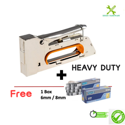 Set Heavy Duty Hand Stapler Nail Tacker Gun For Fastening Furniture ...