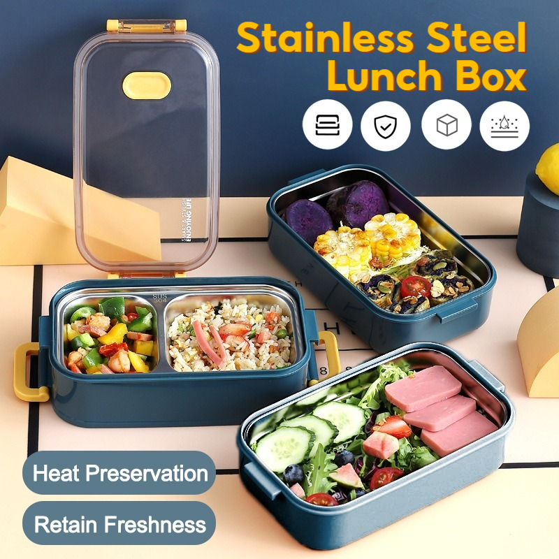 304 Stainless Steel Thermal Lunch Bento Box Food Warmer Storage