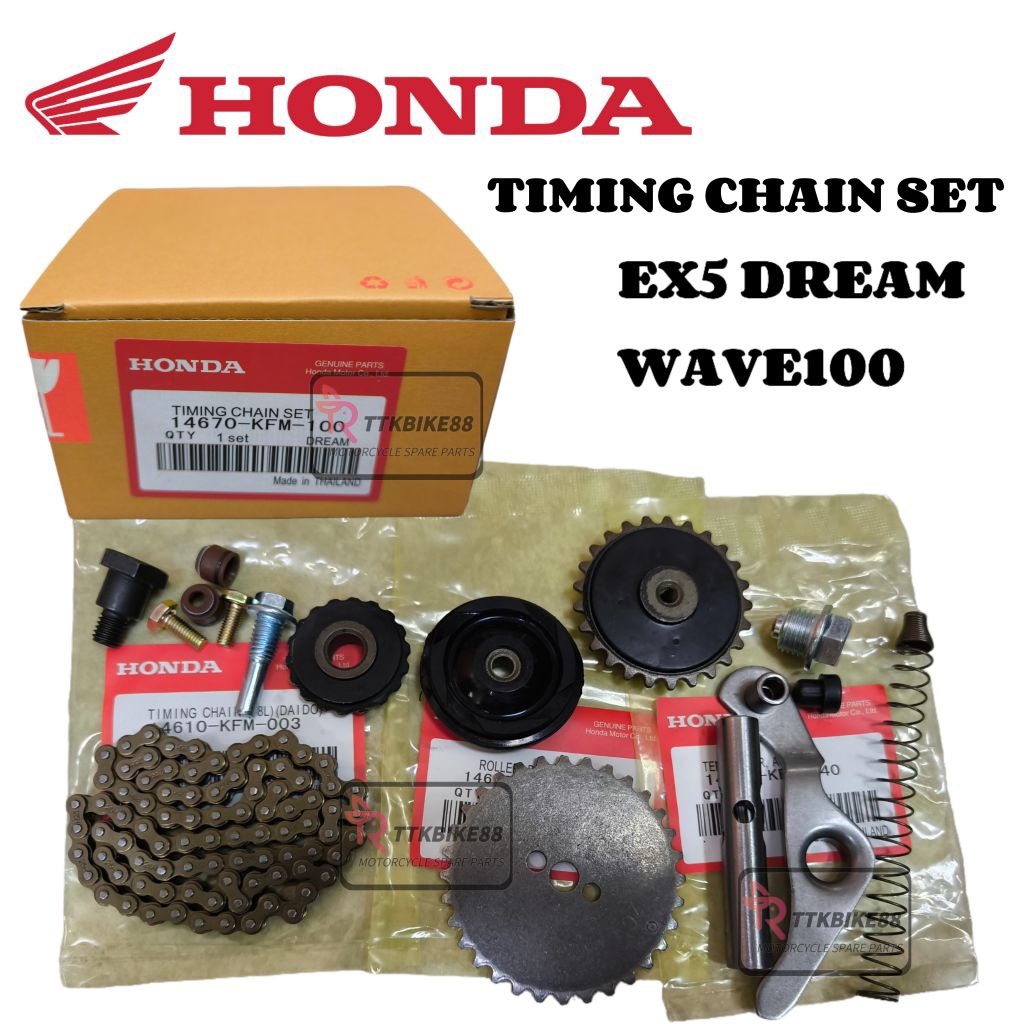 HONDA EX5 DREAM W100 WAVE100 W100R TIMING CHAIN SET ROLLER TEMSIONER ...