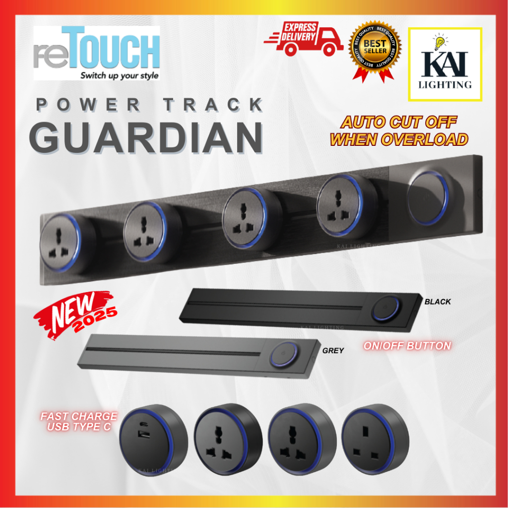 !! NEW 2025 !! RETOUCH POWER TRACK WATT-GUARDIAN SOCKET With Light ...
