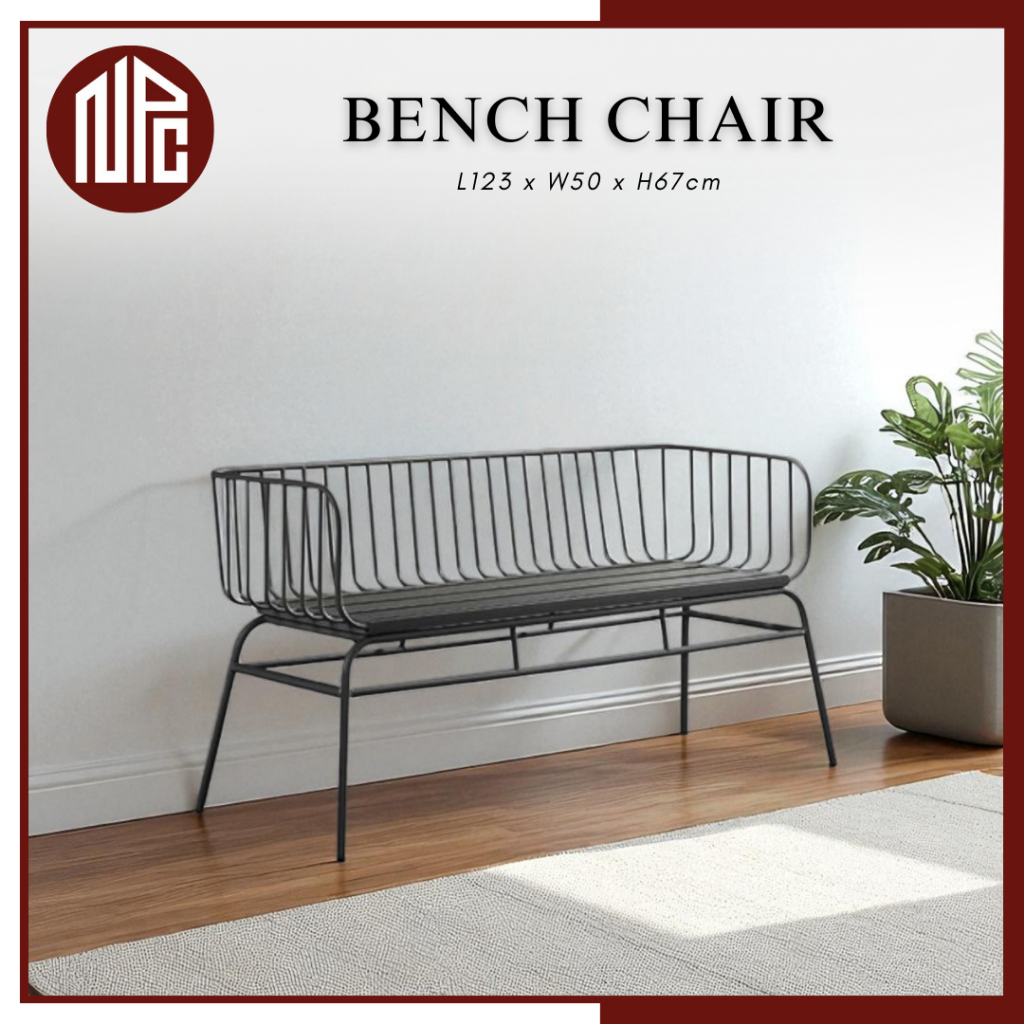 NPC BRUSEN IKEA Outdoor Metal Bench Chair Industrial Style