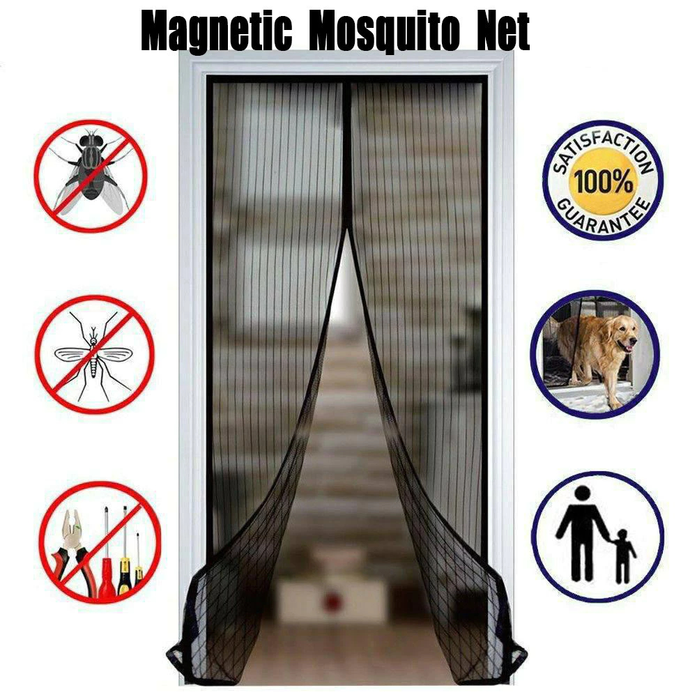 Magnetic Door Curtain Net Door 100x210CM Anti Mosquito Insect Fly Bug ...