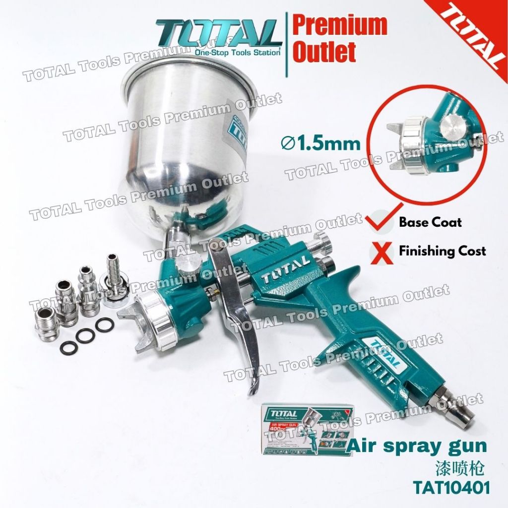 TOTAL Tools ∅1.5mm 400cc Air spray paint gun Nitto type connector ...