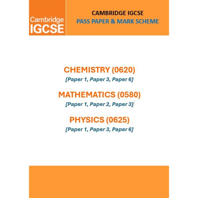 Cambridge IGCSE Question Paper and Mark Scheme [Pdf][2025] | Shopee ...