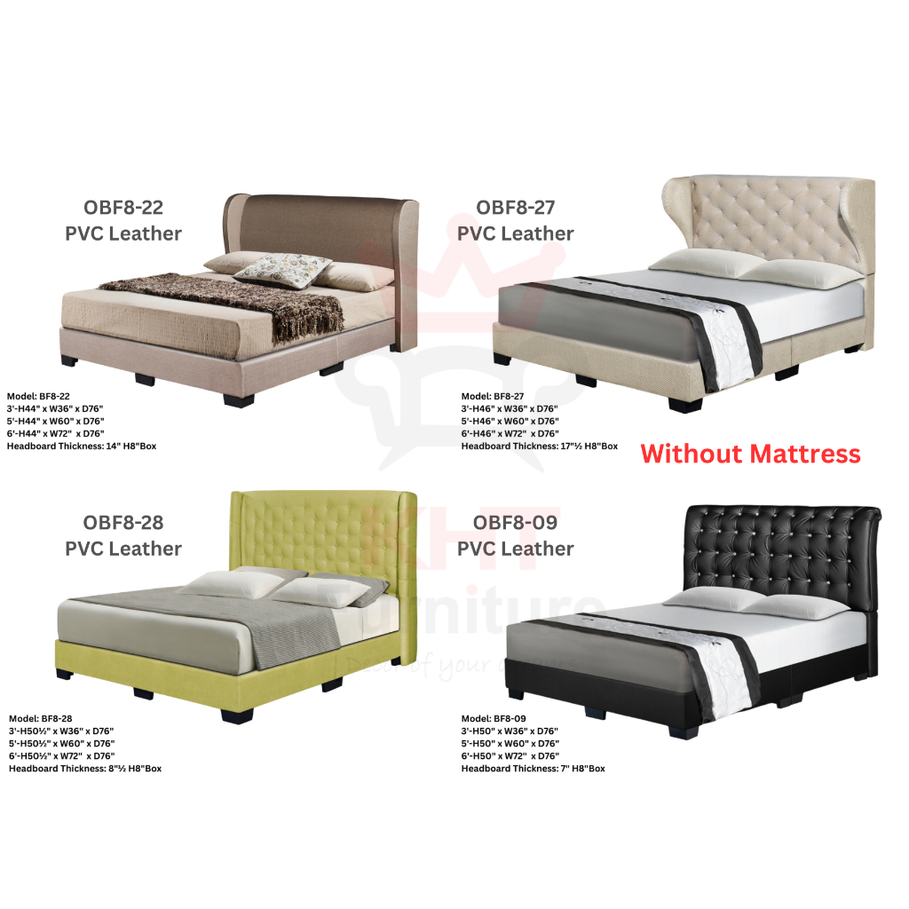 (KL & Selangor) PVC Leather & Fabric Divan Bed Frame headboard Rangka ...