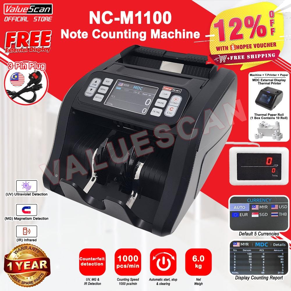 Valuescan NC-M1100 MDC Bank Note Counting Machine with SDC & MDC ...