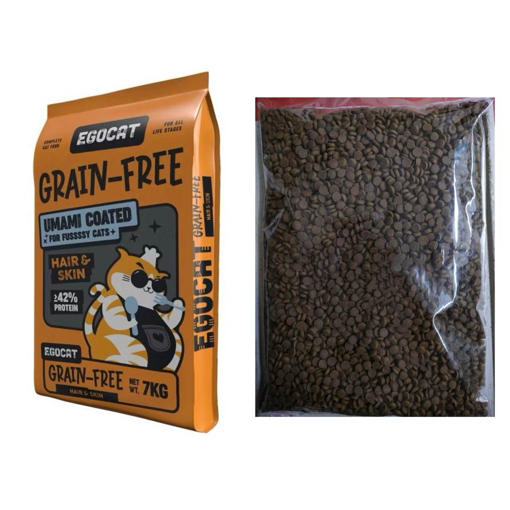 REPACK Egocat Grain Free Umami Hair & Skin Cat Dry Food 1kg | Shopee ...