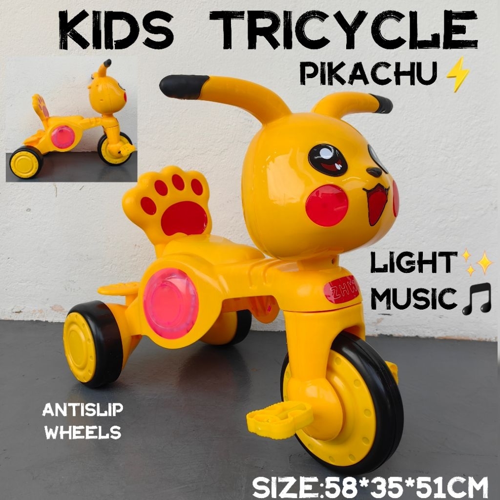 VVM: KIDS RIDE ON TRICYCLE DESIGN PIKACHU POKEMON WITH LIGHT&MUSIC ...