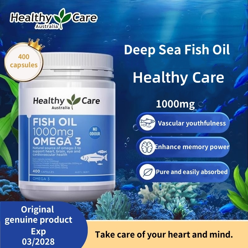 Healthy Care Fish Oil 1000mg 400 capsules supplement Omega-3 with DHA ...