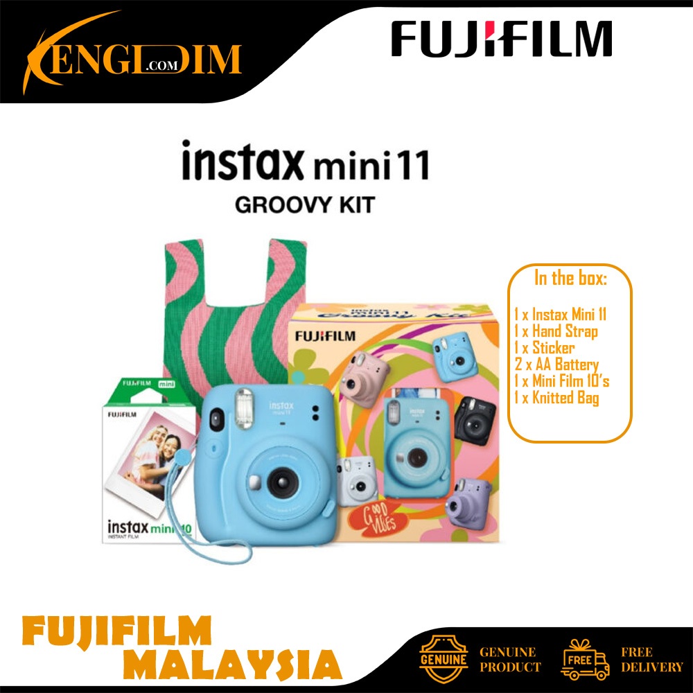 FUJIFILM INSTAX Mini 11 Instant Film Camera (Groovy Kit) | Shopee Malaysia