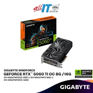 GIGABYTE GeForce RTX 5060 Ti WINDFORCE OC 8GB / 16GB GDDR7 Graphics Card