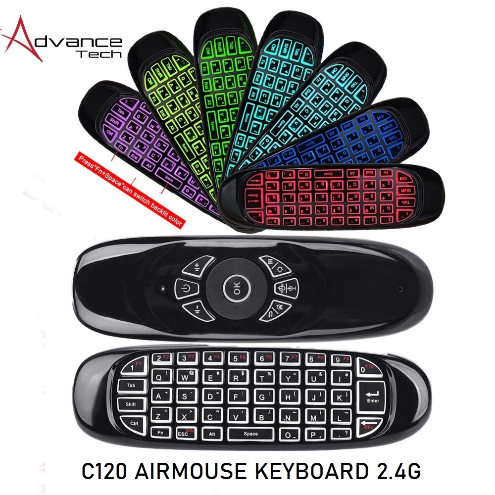 C120 2.4Ghz (7 Colour Backlight) Remote Control AirMouse Wireless ...
