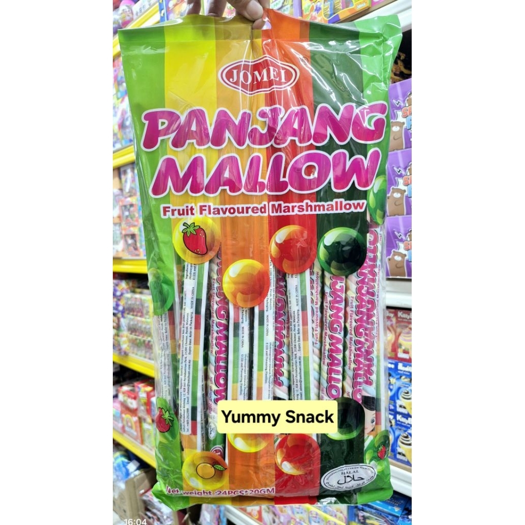 (24pieces) Jomei Panjang Mallow Extra Long Marshmallow Fruit Flavour ...