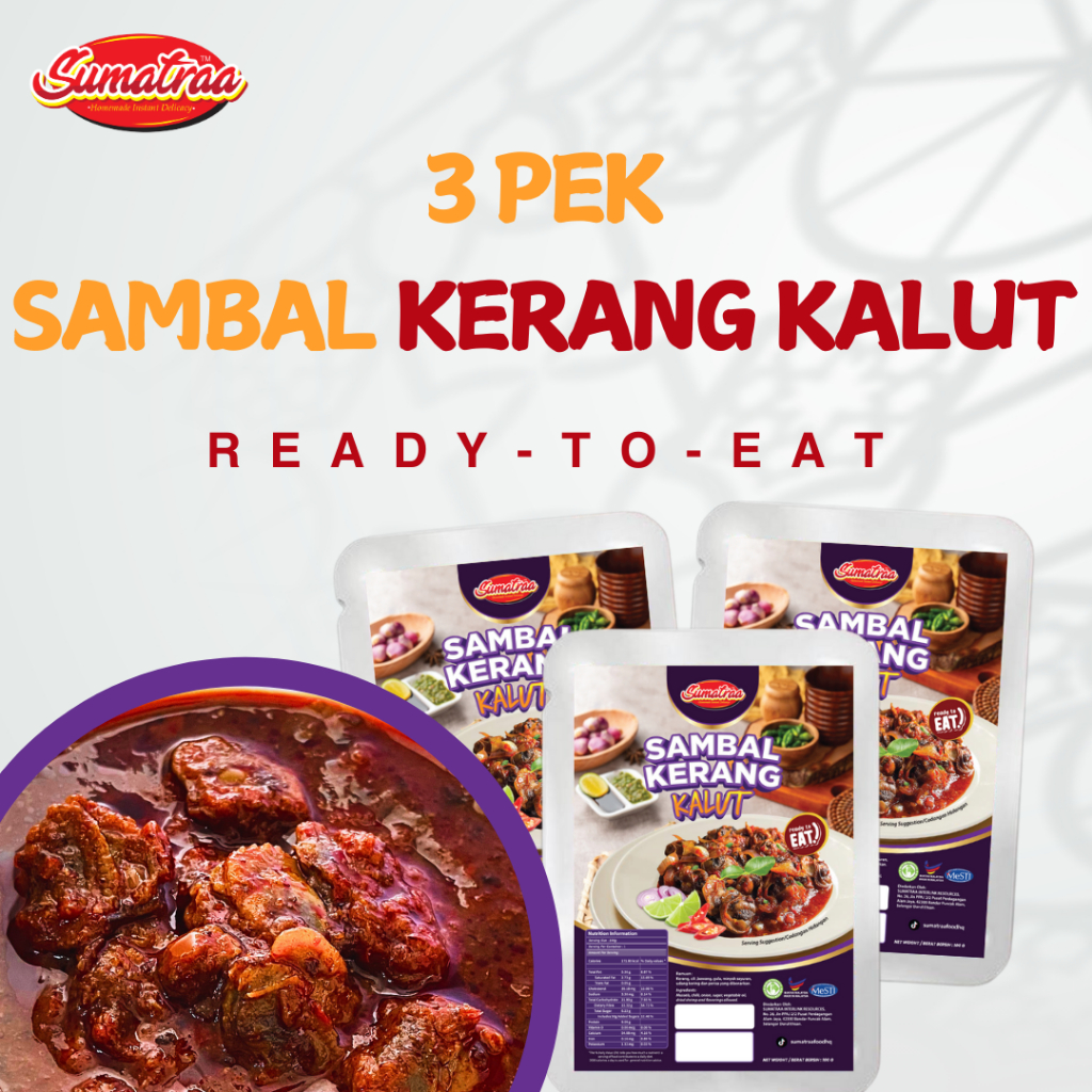 Combo 3 Sambal Kerang Kalut Sumatraa 100g Pedas Manja | Shopee Malaysia