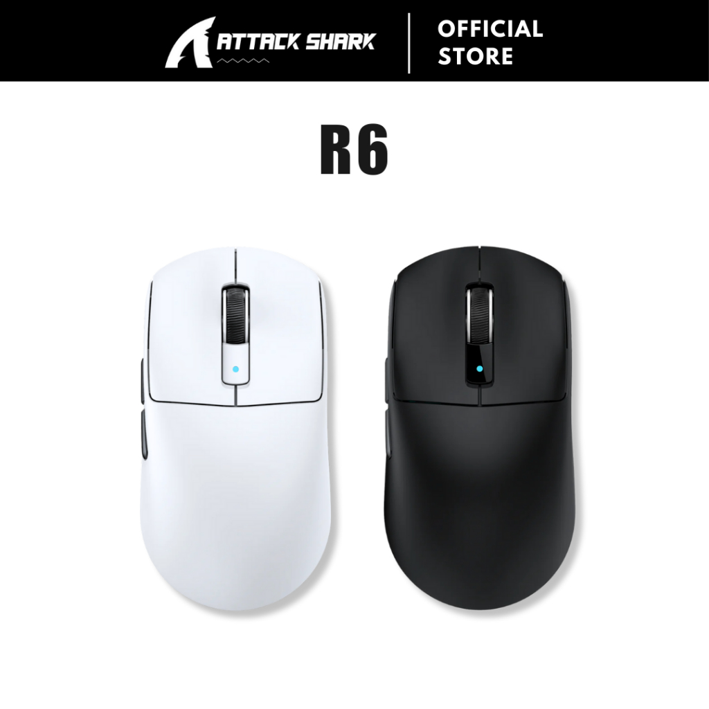 ATTACK SHARK R6 Wireless Gaming Mouse 3 Modes Connection PAW3950MAX ...