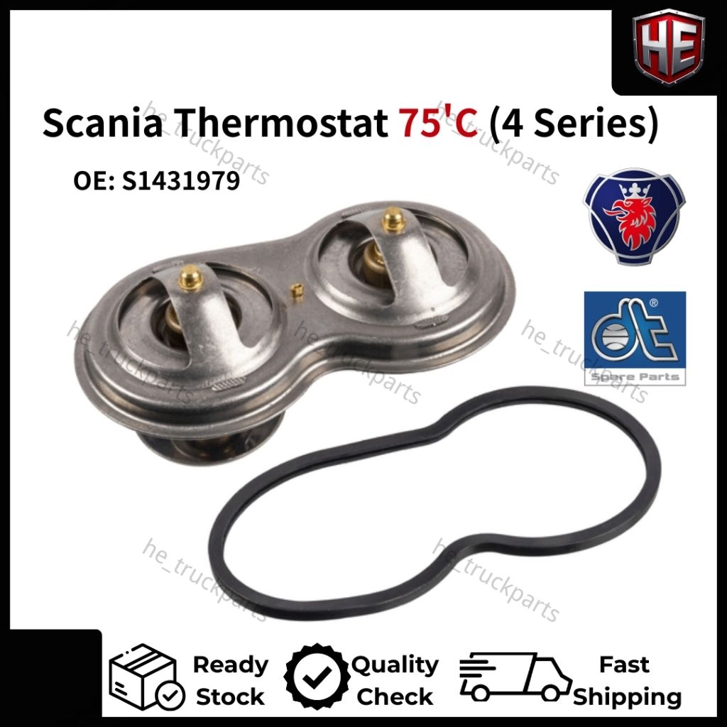 1431979 Scania Thermostat 75'C 114 / 124 (DC11/DC-DSC-DT 12) Diesel ...