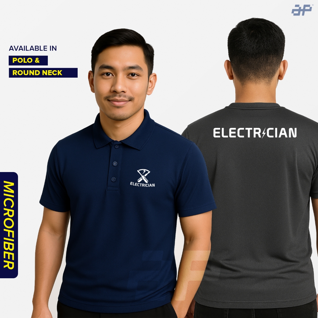 Electrician Uniform EL01 Microfiber Polo Shirt Collar / Round Neck T ...