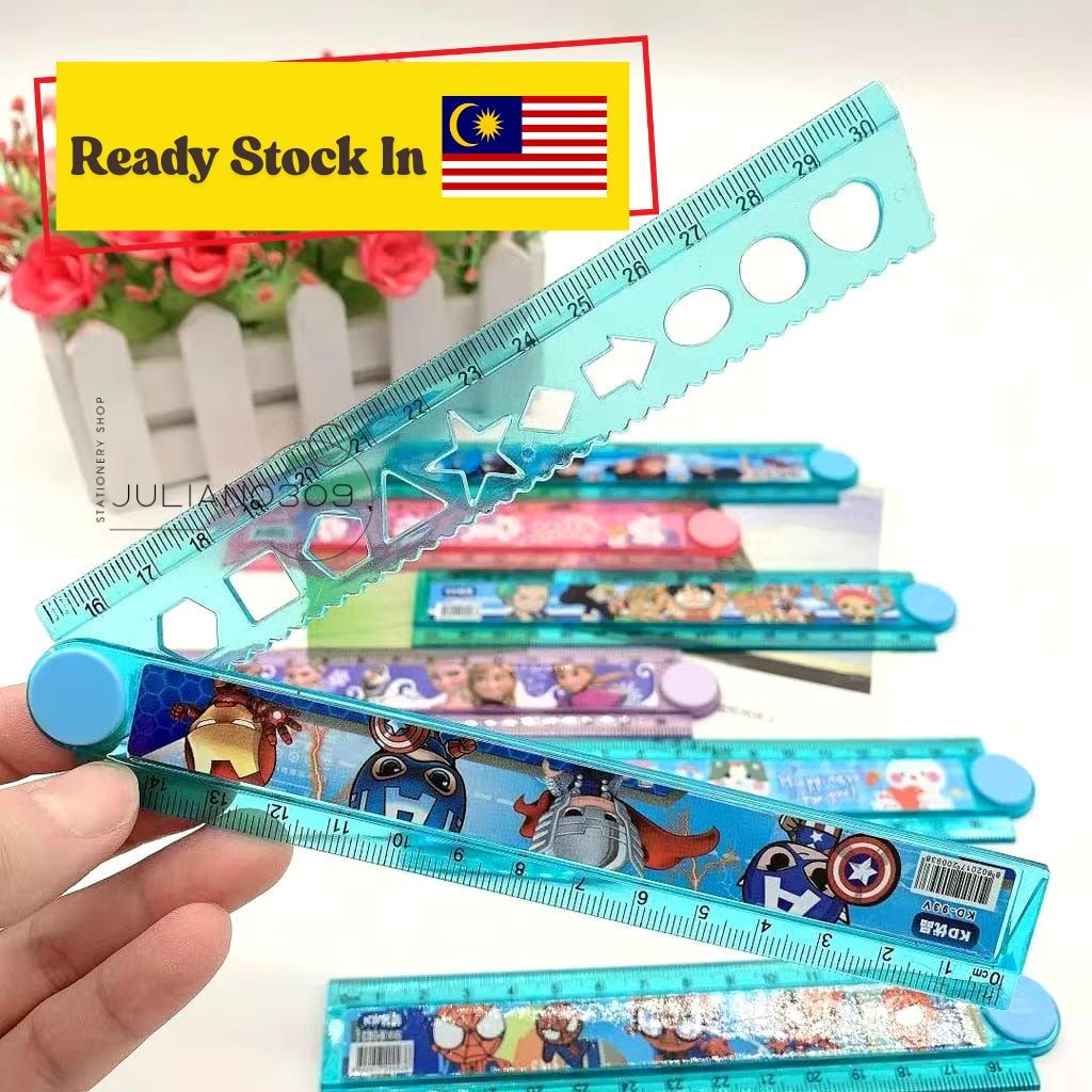Wholesales Folding Ruler 30cm Pembaris Lipat Cartoon Ruler Children ...